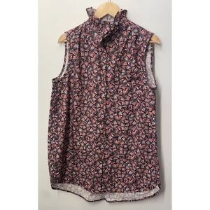 SSYS The Label Butterfly Ruffle Neck Tunic Blouse Mini Dress Size Large